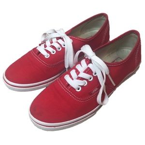Vans Red Authentic Lo Pro Canvas Sneakers